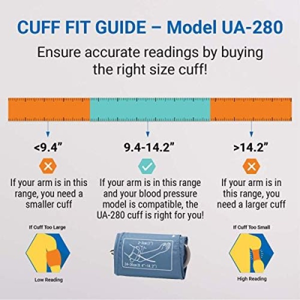 A&D Medical Replacement Blood Pressure Cuff (UA-280) - Medium (24-36 cm / 9.4" - - Image 4