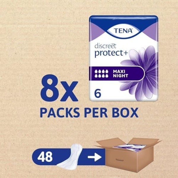 TENA Discreet Maxi Night Incontinence Pads for Heavy Bladder Weakness - Image 2
