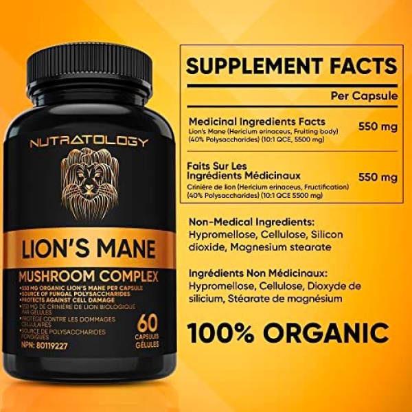 Organic Lion's Mane Mushroom Capsules - Nootropic Mushroom Supplements - Image 6