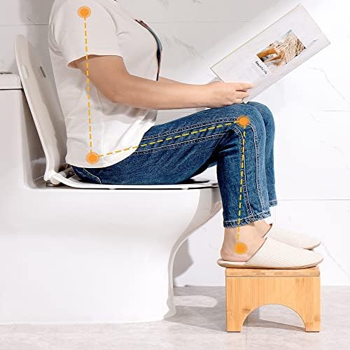 iFedio Toilet Stool, Poop Stool,Bamboo 7 Inch Toilet Potty Stool,Foldable Squat - Image 2