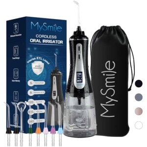 MySmile Cordless Water Flosser for Teeth Cleaner, 350ml Dental Plaque Remover