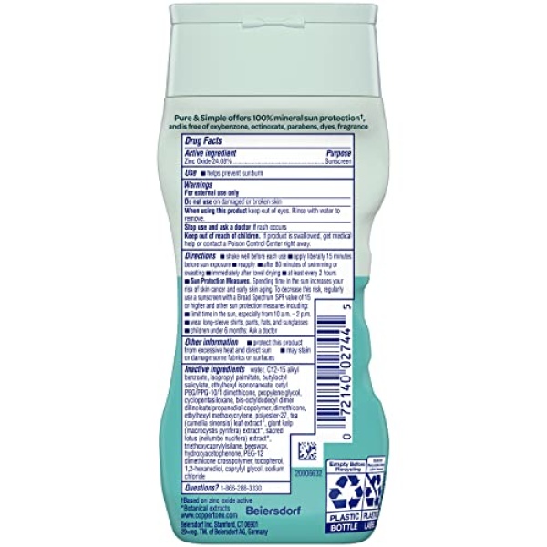 Coppertone Pure and Simple Kids Sunscreen Lotion, Zinc Oxide Mineral Sunscreen - Image 11