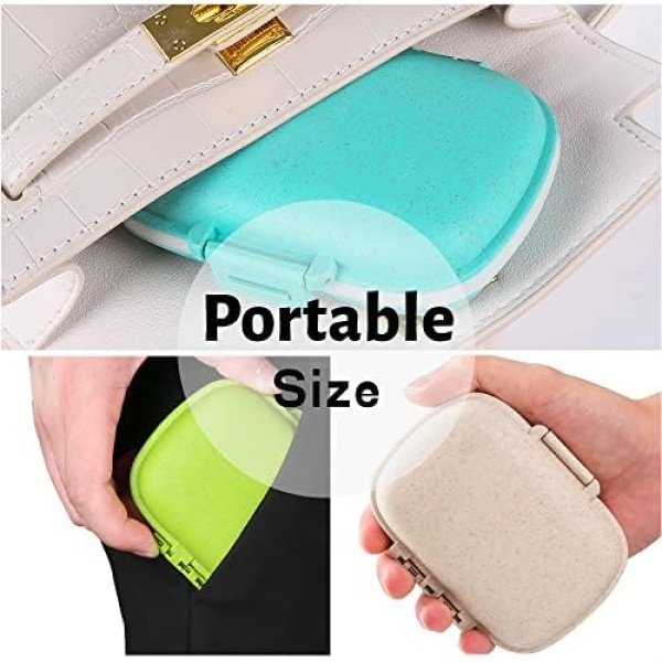 4 Pack Pill Organizer, Daily Pill Case with Label, 8 Compartment Travel Pill Box - Image 6