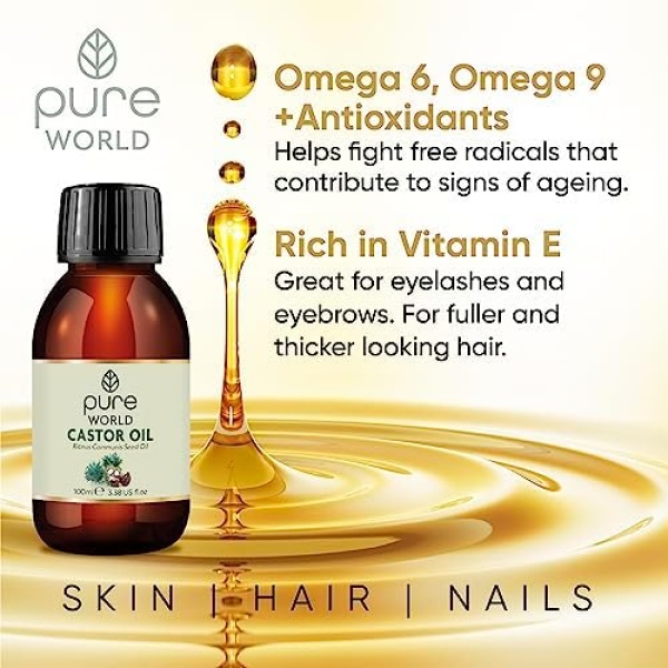 Pure World Natural Castor Oil 100ML Cold, & Freshly Pressed 100% Pure - Image 8