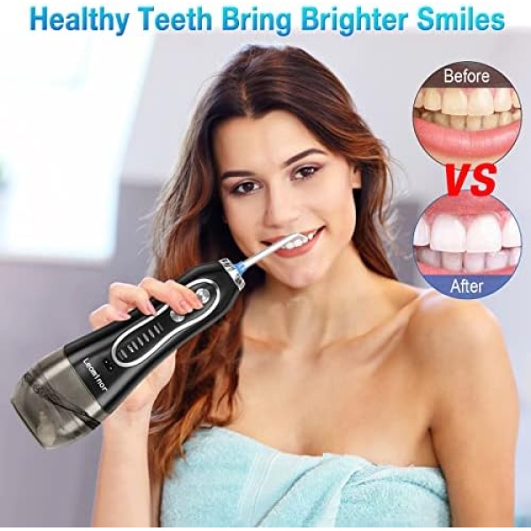Leominor Water Flosser Cordless for Teeth, Portable and Rechargeable Dental Oral - Image 6