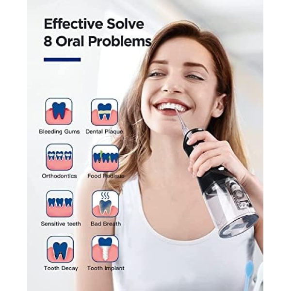 Water Dental Flosser Cordless for Teeth Cleaning: Dental Oral Irrigator 4 Modes - Image 2