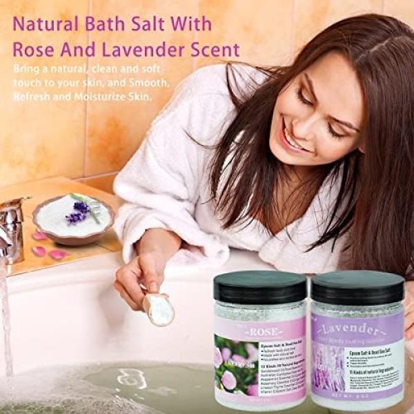 Bath Salts for Soaking, Bath Salts Gifts Set for Women, Refresh, Smooth - Image 3