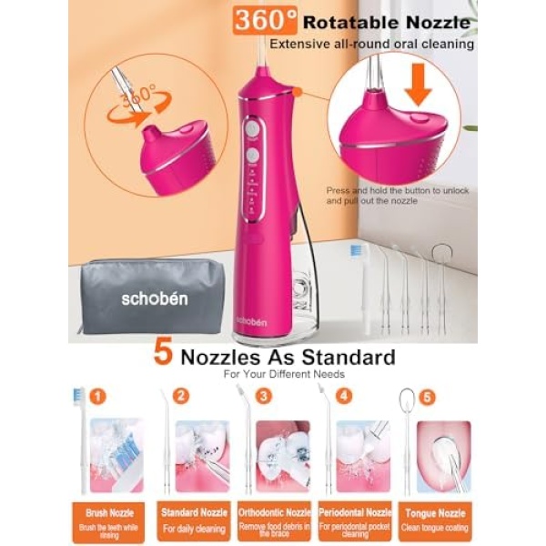 Cordless Water Flosser Teeth Cleaner, Dental Oral Irrigator Cleaning Cordless - Image 3