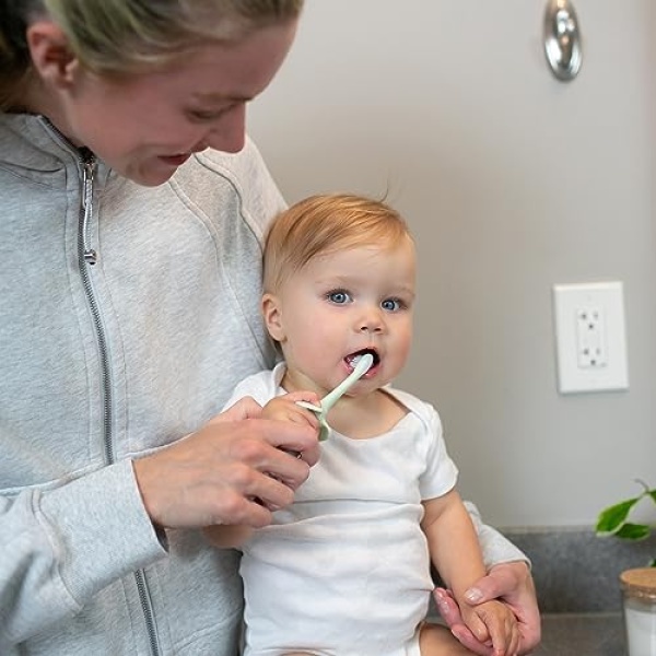 Dr. Brown's Infant-to-Toddler Training Toothbrush Set, Mint Elephant with - Image 12