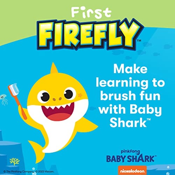 FIREFLY First Firefly Training Light Up Toothbrush, Baby Shark, Yellow - Image 3