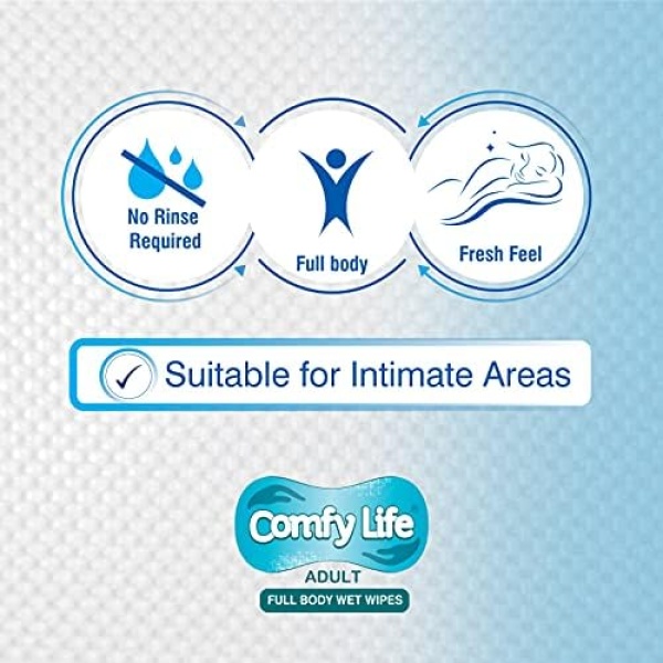 Comfy Life Premium Full Body Cleansing Wet Wipes for Adults - Large Luxury - Image 6