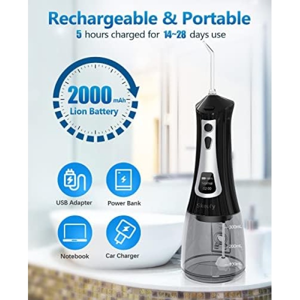 Skeufy Water Flosser for Teeth Cleaner, DIY Setup and 5 Cleaning Modes 6 Jet - Image 4