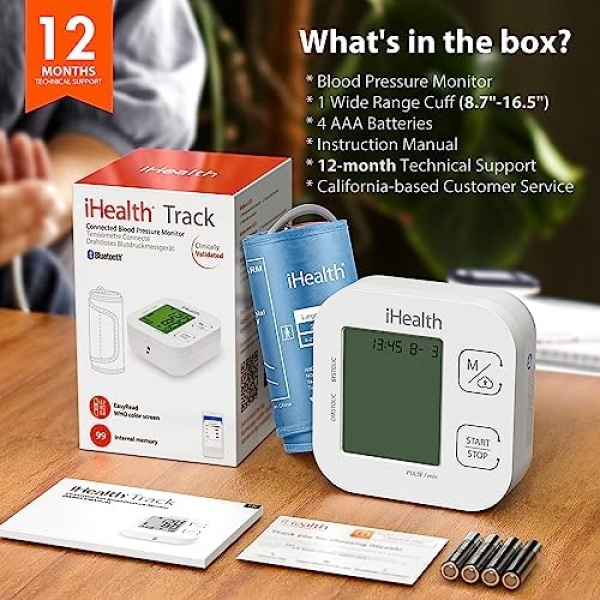 iHealth Track Smart Upper Arm Blood Pressure Monitor with Wide Range Cuff That - Image 6