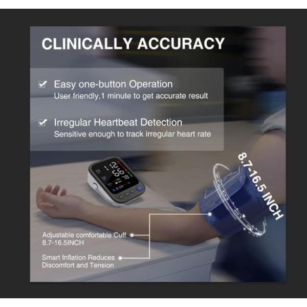 Blood Pressure Machine,Automatic Digital Upper Arm Blood Pressure Monitor with - Image 2