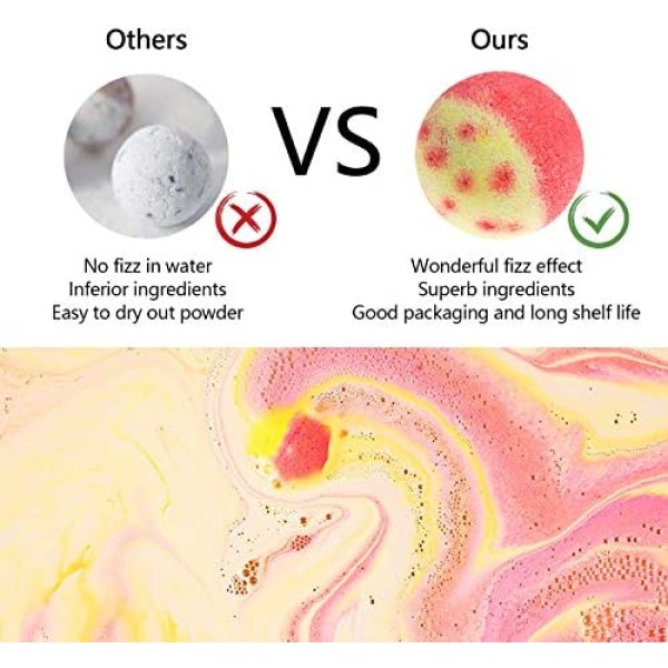 Nagaliving Bath Bombs Gift Set, 10 Organic Bubble Bath Bombs, Bath Gift - Image 3