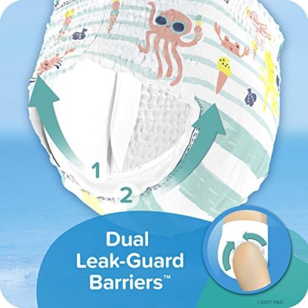 Swim Diapers Size 5 (> 31 lb) - Pampers Splashers Disposable Swim Pants, Large, - Image 2