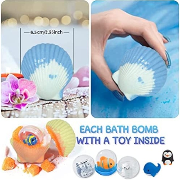 Bath Bombs for Kids with Surprise Marine Animals Inside, 20 Shell Kids Bath Bomb - Image 2