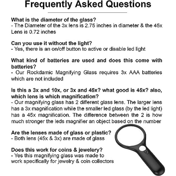 Professional Magnifying Glass with Light (3X / 45x) Large Lighted Handheld Glass - Image 2