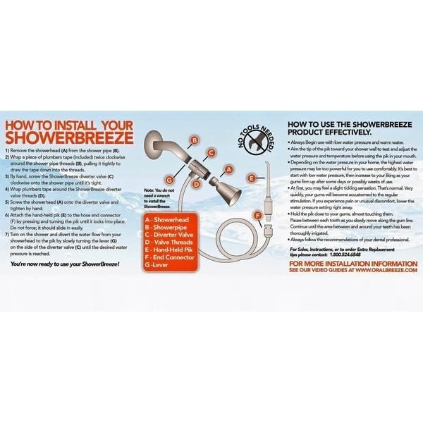 Oral Breeze ShowerBreeze | Flosser for Teeth, Gums, Braces | Water Jet Dental - Image 3