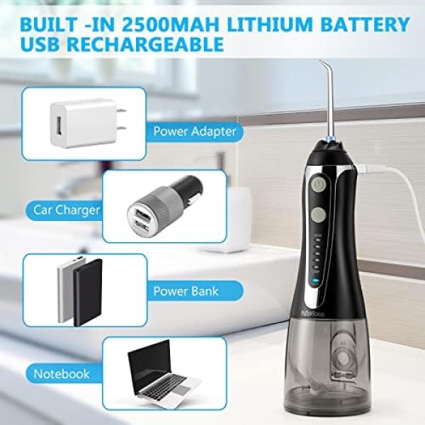 Water Dental Flosser, H2ofloss Cordless Oral Irrigator,Rechargeable Teeth - Image 5