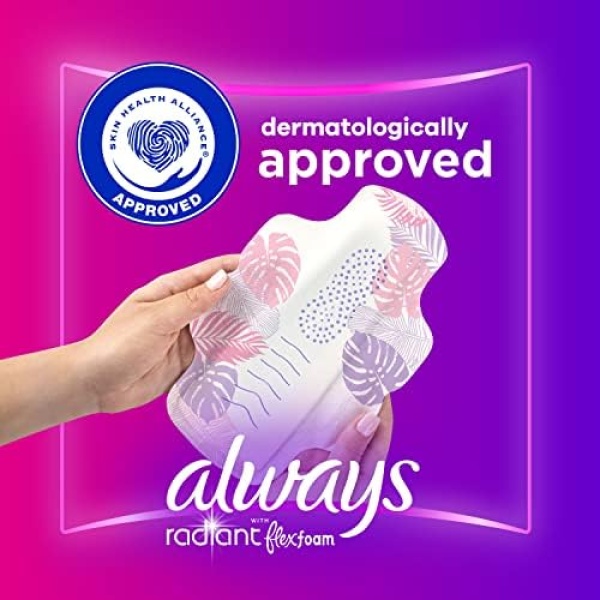 Always Radiant Feminine Pads for Women, Size 2 Heavy, with wings, scented - Image 5