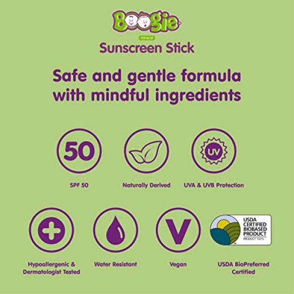 Baby Sunscreen Stick by Boogie Block, Mineral Sunscreen SPF 50, Travel Size - Image 4