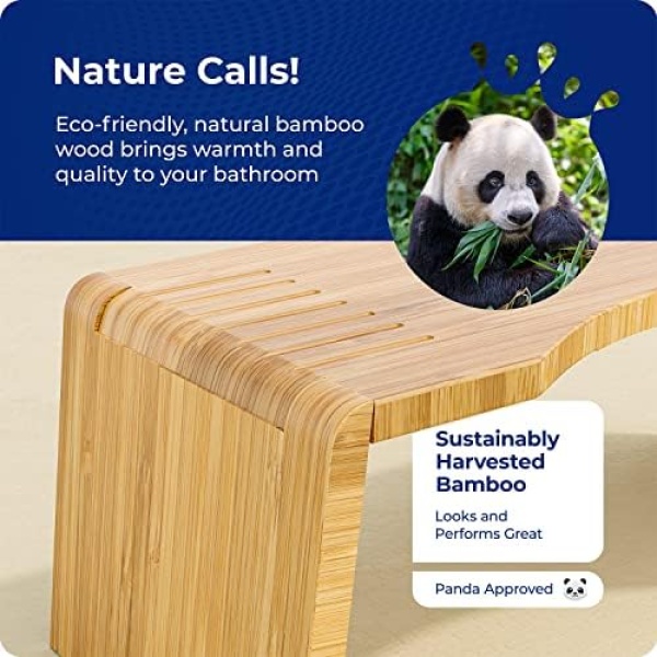 Squatty Potty Oslo Folding Bamboo Toilet Stool – 7 Inches, Collapsible Bathroom - Image 3