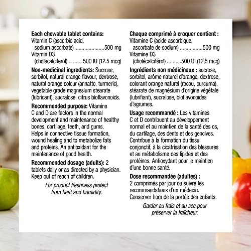 Webber Naturals Vitamin C with D3 Chewable, 500 mg of Vitamin C - Image 4