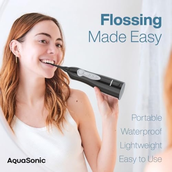 Aquasonic Aqua Flosser - Professional Rechargeable Water Flosser with 4 Tips - - Image 2