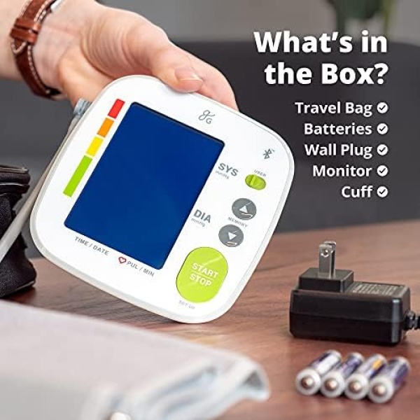 Greater Goods Bluetooth Blood Pressure Monitor with Upper Arm Cuff, BP Meter - Image 3