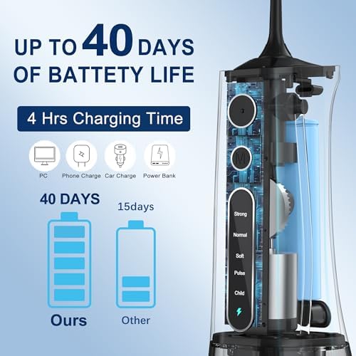 Water Dental Flosser Cordless Teeth Cleaning MOCEL 5 Modes Oral Irrigator 300ML - Image 3