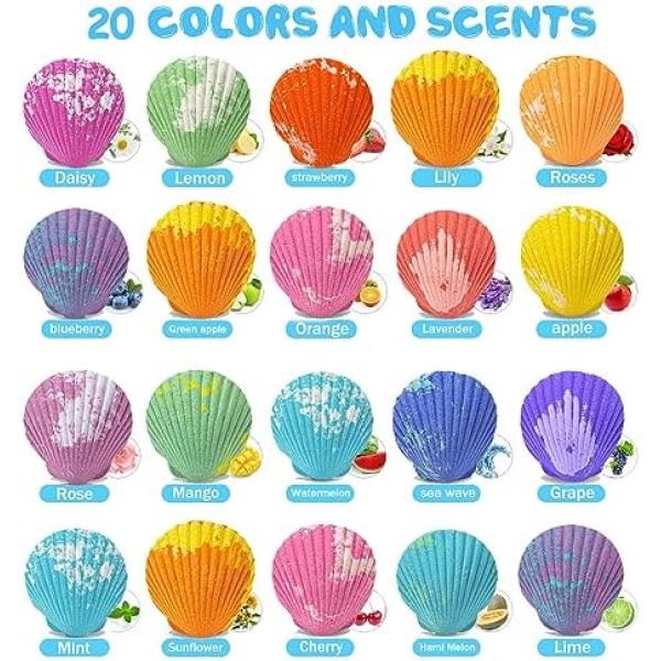Bath Bombs for Kids with Surprise Marine Animals Inside, 20 Shell Kids Bath Bomb - Image 3