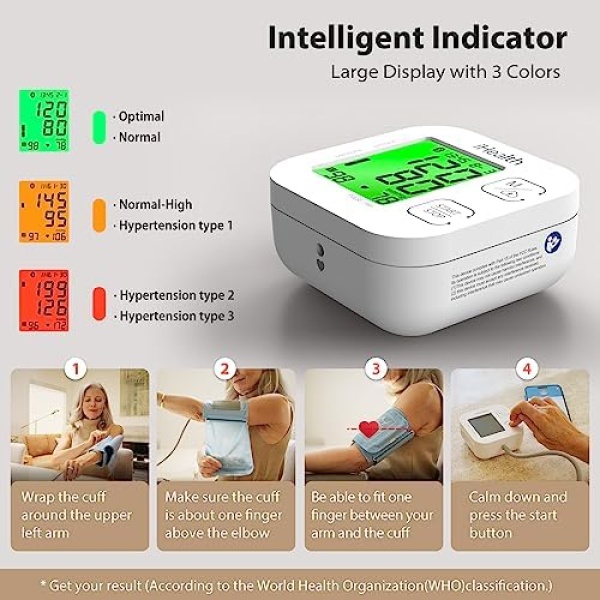 iHealth Track Smart Upper Arm Blood Pressure Monitor with Wide Range Cuff That - Image 3