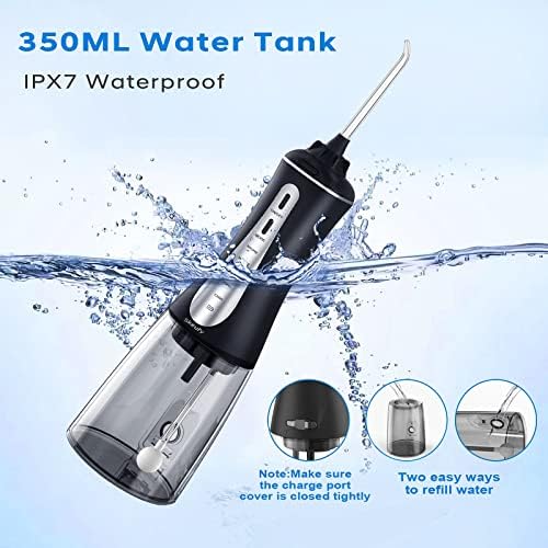 Skeufy Cordless Water Flosser Teeth Cleaner, 350ML Portable Oral Irrigator, 5 - Image 3