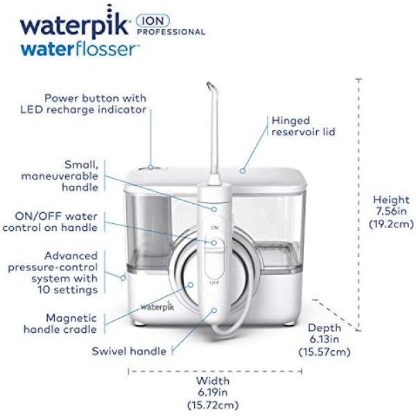 Waterpik ION Professional Cordless Water Flosser Teeth Cleaner Rechargeable and - Image 4