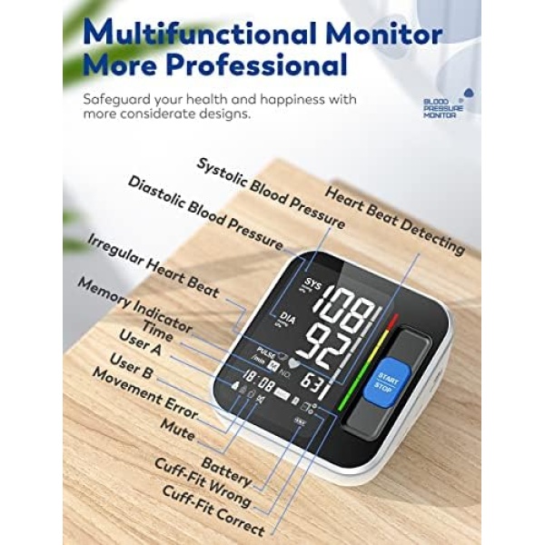 Blood Pressure Monitors for Home Use Upper Arm, Accurate Cuff 8.7”-15.7” Monitor - Image 5