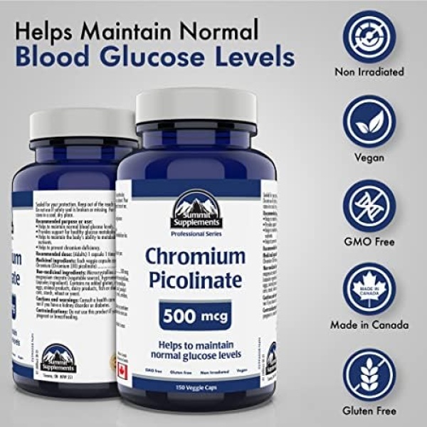 Chromium Picolinate 500mcg - Glucose and Blood Sugar Support Supplement - Image 6