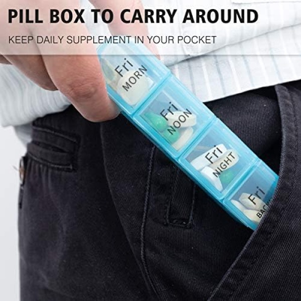 Daviky Pill Organizer 4 Times a Day, Daily Pill Box Organizer, Large Weekly - Image 6