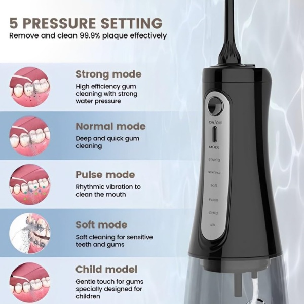 Water Flosser for Teeth Cordless, Portable Oral Irrigator with 5 Modes, IPX8 - Image 2