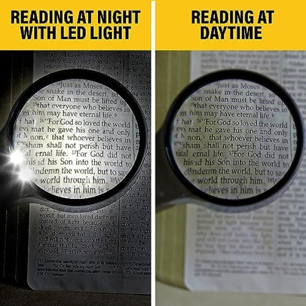 Professional Magnifying Glass with Light (3X / 45x) Large Lighted Handheld Glass - Image 4